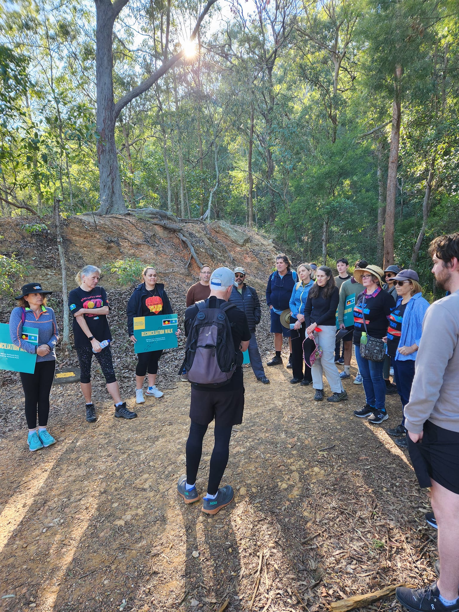 Walking from Mt. Gravatt summit for reconciliation with the Greenslopes Reconciliation Action Group