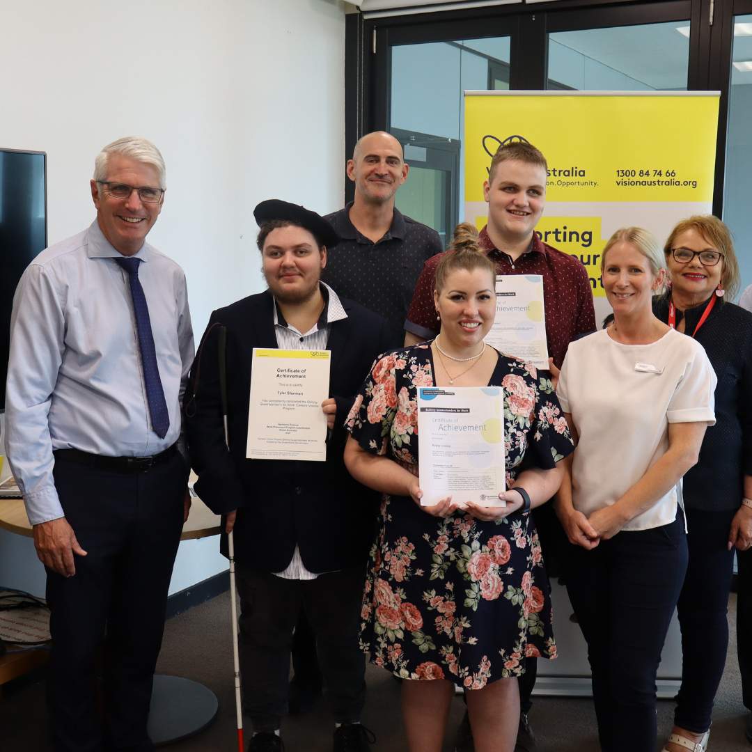 Joining Vision Australia's Skilling Queenslanders for Work trainees at their graduation